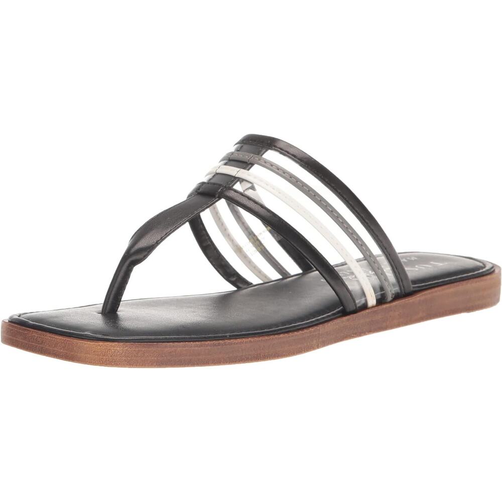 Tuscany by Easy Street Women Antea Thong Flip Flop Sandals Size US 10W Black